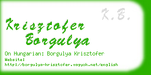 krisztofer borgulya business card